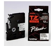Brother | TZ-S231 Strong Adhesive Laminated Tape | Juodas on Baltas | TZe | 8 m | 1.2 cm