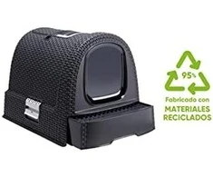 Curver Rattan tualetas katėms grafito spalvos 51x39x39cm