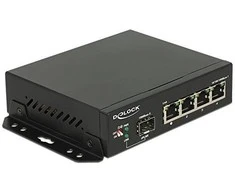 Šakotuvas DeLOCK Switch Gigabit 4 Port + 1 SFP