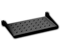 „Digitus“ | Fiksuota lentyna stelažams | DN-19 TRAY-1-SW | Fiksuoto montavimo lentynas galima lengvai sumontuoti ant dviejų priekinių 483 mm (19 colių) profilio bėgelių jūsų 483 mm (19 colių) tinklo arba serverių spintoje. Dėl stabilaus, perforuoto plieno lakšto, pasižyminčio didele apkrova, jie yra optimalus paviršius komponentams, kurie nėra tinkami 483 mm (19 colių) | Juodas