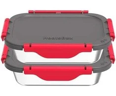 Maisto dėžučių rinkinys, skirtas HeatsBox GO/PRO/STYLE/STYLE+ šildomoms dėžutėms, grafito/raudonos spalvos