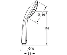 Grohe Euphoria 110 1sr. dušo galvutė, 20L/min, chromas