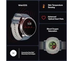 Išmanusis laikrodis Polar Vantage V3 S/L. Sidabrinės spalvos korpusas su melsvos spalvos dirželiu