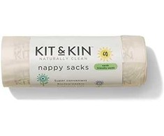 Kit and Kin Biologiškai skaidžios maišeliai naudotų vystyklų 60 vienetų.