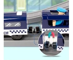 Lean Cars Policijos miesto traukinio rinkinys mėlynas