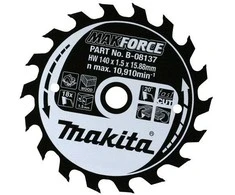 Makita T.C.T. pjūklas MAKFORCE 355X3X30mm 20° T60 B-08545 T.C.T • 355 x30 mm • T60 • 20° • Medienai