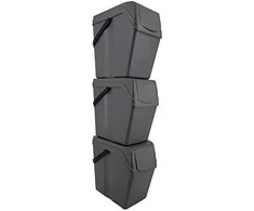 Prosperplast Rinkinys „Sortibox“ 3x25L pilkų atliekų rūšiavimo konteinerių rinkinys ISWB25S3