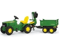 Rolly Toys Priekaba Mega Tipper Traktoriui, Žalia, Dvigubas Ašies
