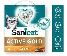 Krienai Sanicat Aktyvus aukso arganas, akinimo, katė, bentonitas, 6l