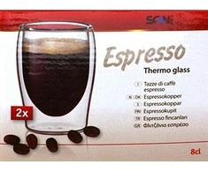 Scanpart ESPRESSO dvigubo stiklo stiklinės 2 x 80 ml