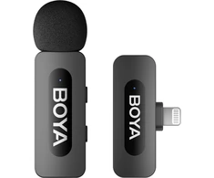 Mikrofonas BOYA BY-V1 V2.0 belaidis 2.4GHz - juoda