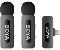 BOYA belaidis mikrofonas BY-V2 V2.0 2.4GHz su 2 siųstuvais ir 1 imtuvu (Lightning) Juodas EU