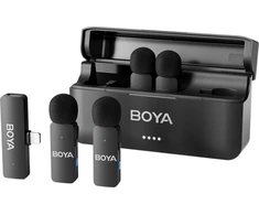 BOYA belaidis mikrofonas BY-V4 2.4GHz su 4 siųstuvais ir 1 imtuvu (Lightning) Juodas EU