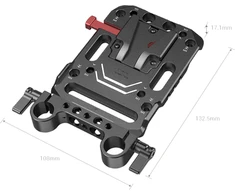SMALLRIG 3016 BATTERY PLATE V-MOUNT W ROD CLAMP