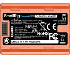Oranžinis SmallRig 4970 NP-W235 USB-C Rechargeable Camera Baterija Oranžinis