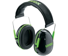 Apsauginės ausinės Uvex K1. SNR: 28dB, juodos/žalios. Super lengvos - tik 171 g.