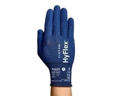 Apsauginės pirštinės Ansell HyFlex 11-819 ESD, 8 dydis, itin plonos, nailonas, spandex, anglis. Nitrilo putų delno padengimas. Mažmeninė pakuotė