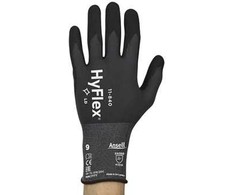 Apsauginės pirštinės Ansell HyFlex 11-840, 7 dydis, itin plonos, nailonas, spandex. Nitrilo putų delno padengimas.