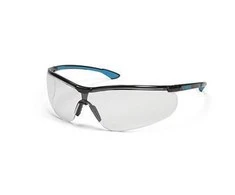 Apsauginiai akiniai Uvex Sportstyle skaidria linze, supravision extreme (nesibraižantys ir nerasojantys) padengimas, juodos/mėlynos kojelės.