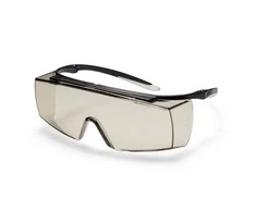 Apsauginiai akiniai Uvex Super f OTG, CBR65 panoramine linze, supravision excellence (nerasojantys ir nesibraižantys) padengimas, juodos/skaidrios kojelės.