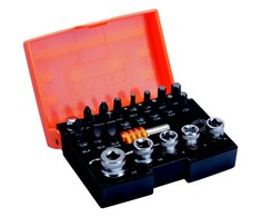 Bahco Bit set with bits, sockets, ratchet, adaptors,holder