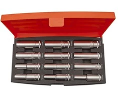 Galvučių rinkinys, įgilintų 1/2 12vnt. 10, 11, 12, 13, 14, 15, 16, 17, 18, 19, 20, 21 mm Bahco