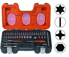 Bahco Galvučių 4-13mm. ir priedų rinkinys. 1/4. Kpl.46vnt.