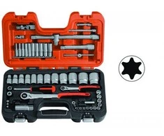 Bahco Galvučių, terkšlių ir priedų rinkinys 1/4" ,1/2" 56vnt
