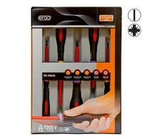 Bahco Izoliuotų atsuktuvų rinkinys ERGO™ 5 vnt - SL3,0/4,0/5,5; PZ1/2 - 1000V VDE