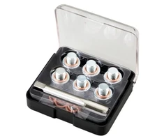 Bahco Oil drain plug restorer set. M13*1.5 hand tap, 6 plugs, 12 copper washers