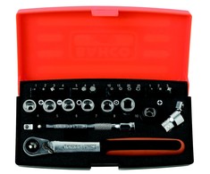 Bahco Galvučių 4-10mm ir antgalių PH/PZ/TX/SL rinkinys 1/4" 24vnt
