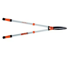 Bahco Teleskopinės Super lengvos gyvatvorių žirklės. Lygiais ašmenimis. Tinka visų rūšių gyvatvorėms karpyti. Bendras ilgis 800-1050 mm.