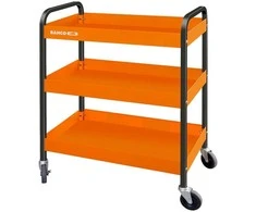 Bahco Vežimėlis ant ratukų su 3 lentynomis, oranžinis, 759x432x1025mm