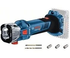 Bosch Akumuliatorinė gipso kartono freza GCU 18V-30, be akumuliatoriaus ir kroviklio, 3 – 6,4 mm / 30.000 min.-1