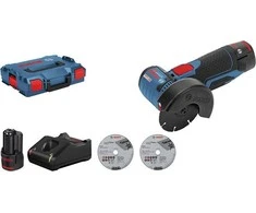 Bosch Akumuliatorinis kampinis šlifuoklis GWS 12V-76 V-EC, 2x3.0Ah