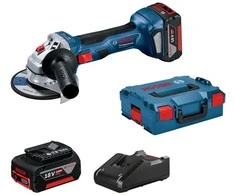 Bosch Akumuliatorinis kampinis šlifuoklis GWS 18V-7, 2x4.0Ah, GAL 18V-40