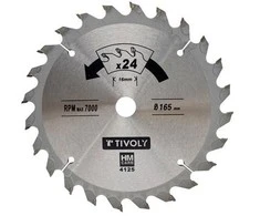 Tivoly Diskinis pjūklas medžiui 160x20x2.45/1.5mm, z20, 15°, (16mm adapteris)