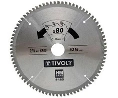 Tivoly Diskinis pjūklas spalvotiems metalams 160x20x2.5/1.5mm, z40, 3°, (16mm adapteris)