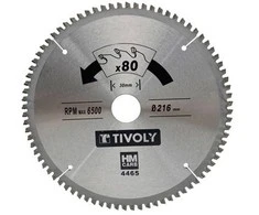 Tivoly Diskinis pjūklas spalvotiems metalams 190x30x2.5/1.7mm, z60, 3°, (20mm adapteris)