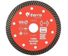 Ferra turbo deimantinis diskas sausam ir šlapiam pjovimui, Ø125mm