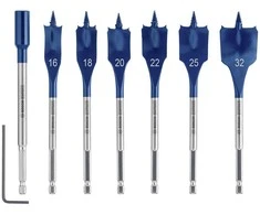 Bosch „EXPERT Self Cut Speed“ plunksninių grąžtų rinkinys 16 / 18 / 20 / 22 / 25 / 32 mm 7 vnt. (2608900334)