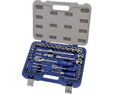 Galvučių, priedų ir terkšlių komplektas 1/2" ir 1/4" 58 vnt. 4-32mm IRIMO