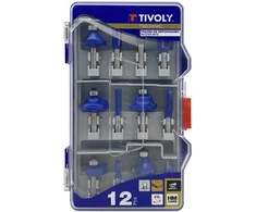 Grąžtas Tivoly Frezų rinkinys, įvairių formų, 8 mm kotelis, 12 vnt.