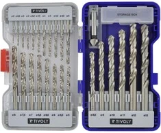 Grąžtas Tivoly Metalo grąžtų rinkinys HSS 26vnt Ø1-13mm, gilintuvas 16.5 mm