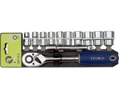 Terkšlės 1/2" ir galvučių rinkinys su prailgintoju 125mm.10-24mm, 12 vnt Irimo