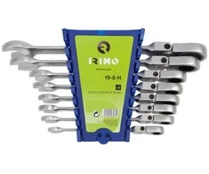 Terkšlinių reversinių kombinuotų raktų su lanksčia galvute rinkinys Irimo, 8 vnt 8-19mm