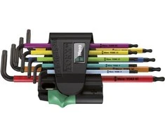 Šešiakampių raktų komplektas WERA, TX8-TX40 mm, TORX tipo, suapvalintu galu, spalvoti, 9 vnt.
