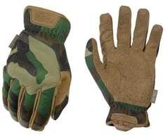 Mechanix Wear Pirštinės MECHANIX FastFit® Woodland Camo, S dydis. Rauktas rankogalis, 0.6 mm dirbtinė oda, TrekDry®, touchscreen technologija