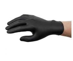 Vienkartinės nitrilinės pirštinės Ansell Microflex 93-852, 100vnt, pirštai 0,15 mm, delnas 0,11 mm storio, XL dydis (9,5-10), pilnai tekstūruotos, juodos