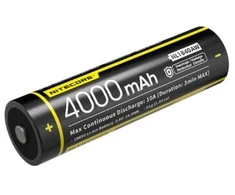 Nitecore NL1840AW įkraunamas 18650 Li-ion akumuliatorius – 4000mAh, 3,6V, 10A, IPX6, su apsauga, atsparus šalčiui iki -40°C